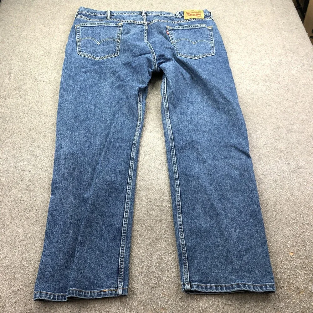 Levis 505 Jeans Mens 42x30 Blue Medium Wash Regular Straight Denim Pants Casual